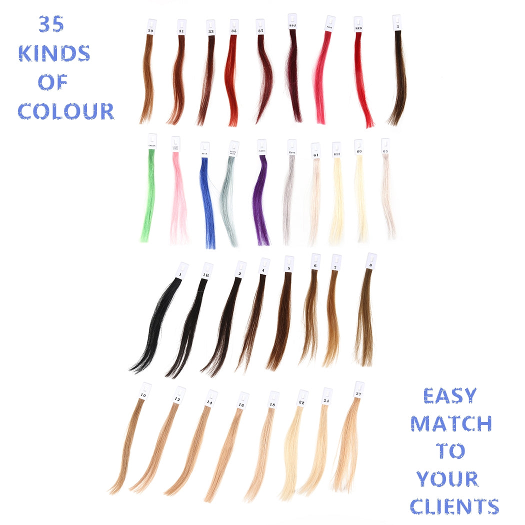 Colored hair rings, Remy Human Hair, 35 colours, 8 Inch